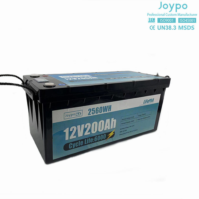 Bateria de lítio de RV de grande capacidade 12V 200Ah Deep Cycle Battery Pack para caravana