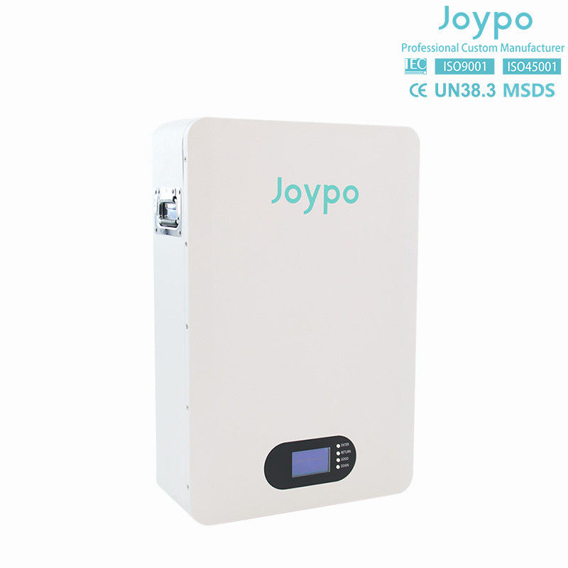 Bateria de parede de energia solar 51.2V 5KWH Bateria LiFePO4 com BMS inteligente e display