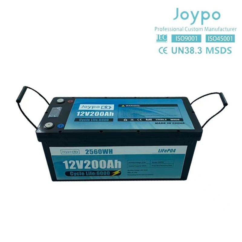 Bateria de lítio de RV de grande capacidade 12V 200Ah Deep Cycle Battery Pack para caravana