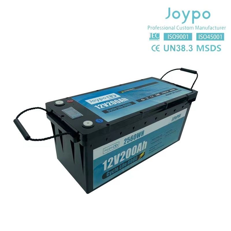 Bateria de lítio de RV de grande capacidade 12V 200Ah Deep Cycle Battery Pack para caravana