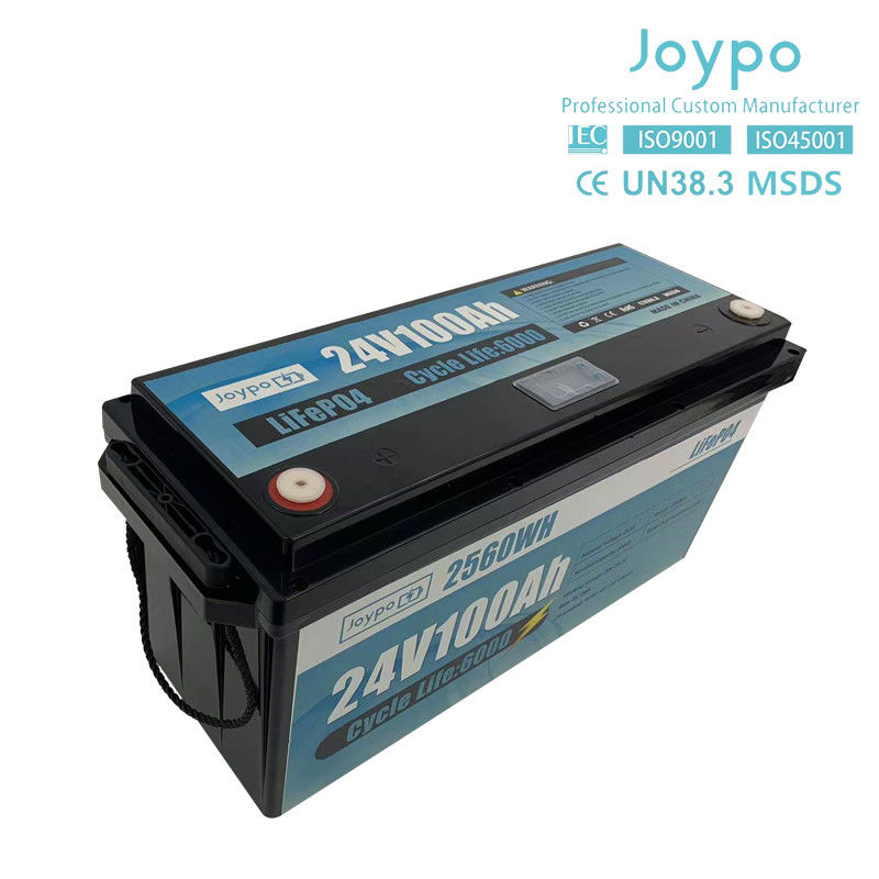 Smart BMS Long Life 24V 100Ah Bateria de íons de lítio RV Camper Lifepo4 Bateria Pack