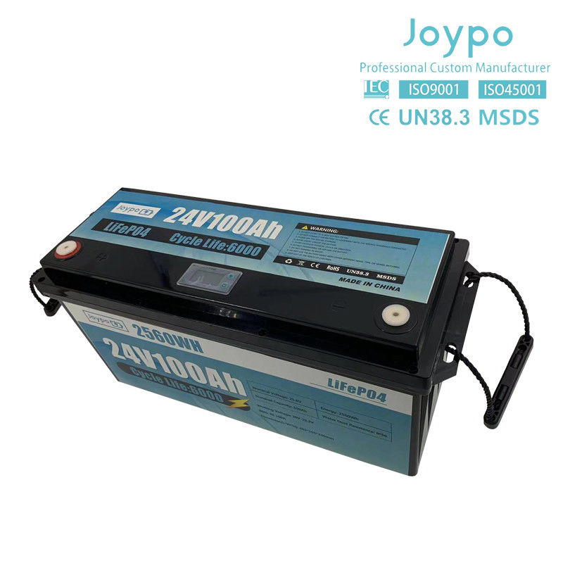 Smart BMS Long Life 24V 100Ah Bateria de íons de lítio RV Camper Lifepo4 Bateria Pack