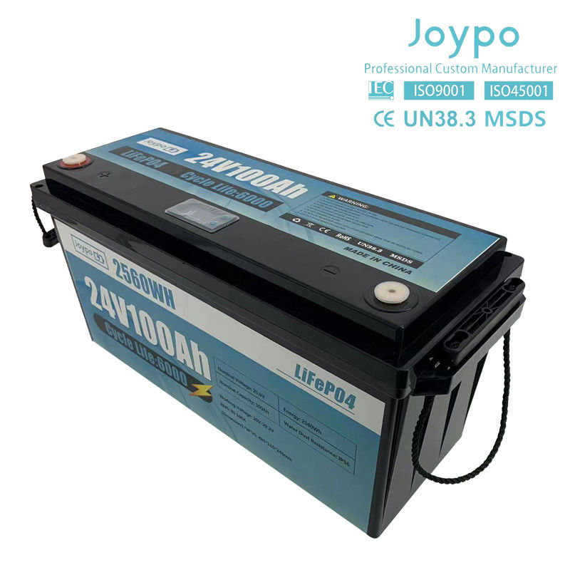 100Ah 200Ah Bateria de íons de lítio LiFePO4 Bateria de ciclo profundo de 24 volts para caravanistas