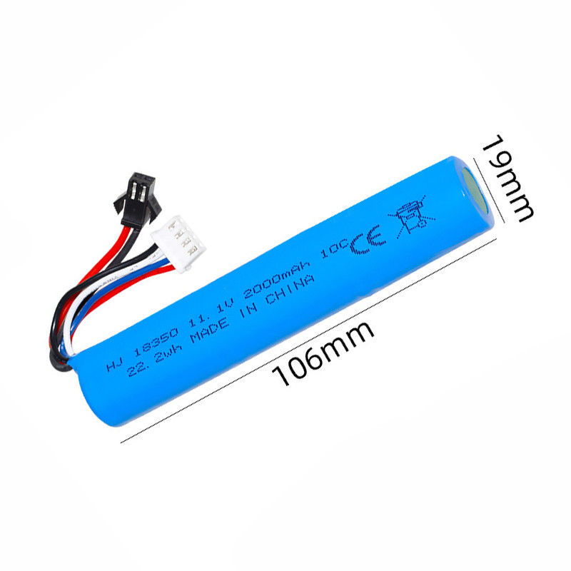 Bateria de iões de lítio de alta capacidade para pistola de airsoft bateria de bala de espalhamento 11.1V 2000mah