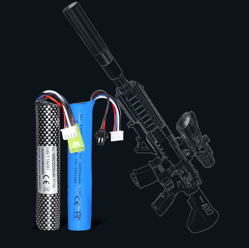 Bateria de iões de lítio de alta capacidade para pistola de airsoft bateria de bala de espalhamento 11.1V 2000mah
