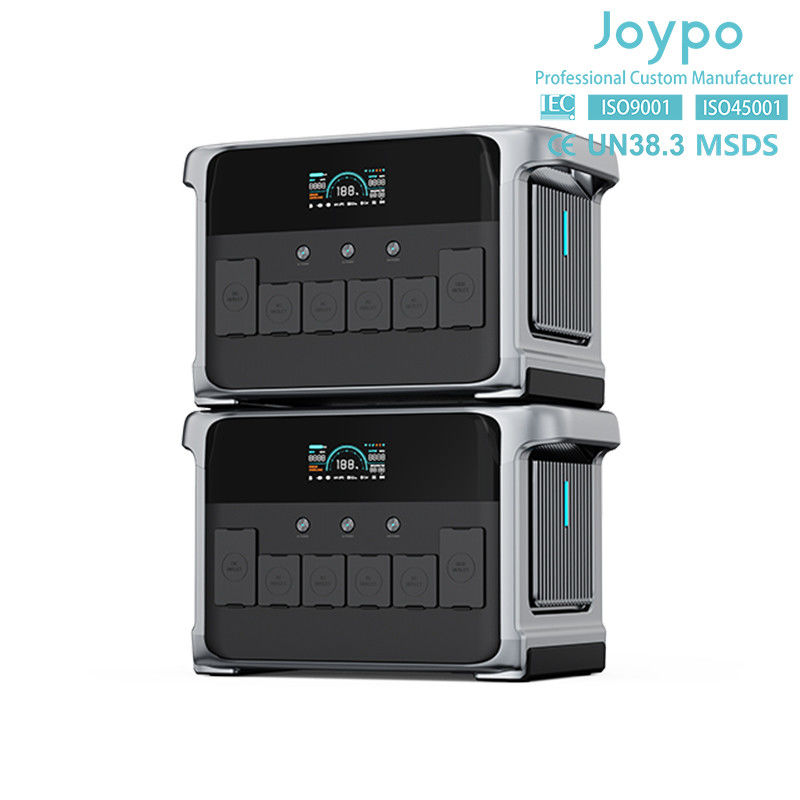Gerador de energia solar portátil de 2400W para casa com saída e capacidade de CA expansível