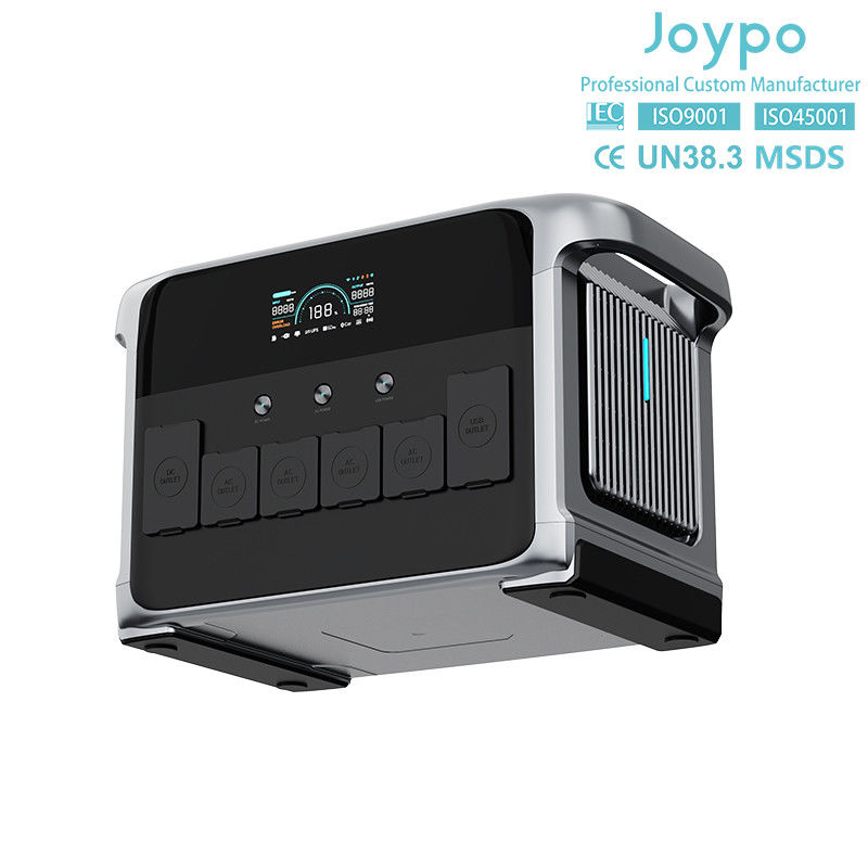 2400W gerador solar portátil UPS de segurança para casa com carga rápida USB e luz LED